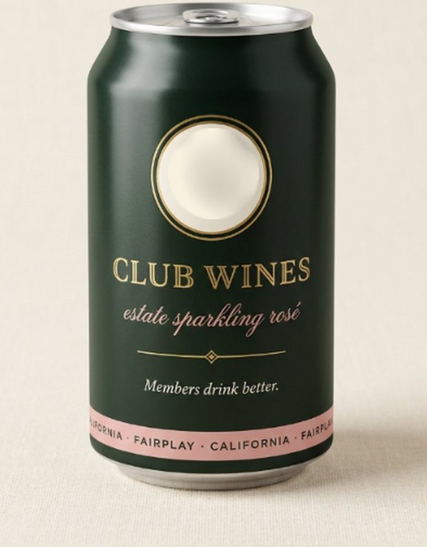 A Club Wines can with an empty crest medallion, ready for a club mark